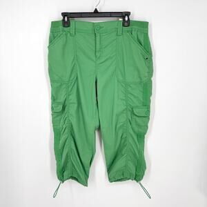 Style & Co. NEW Capri Straight Cargo Pants Hampton Green Cinch Hem Mid Rise 14